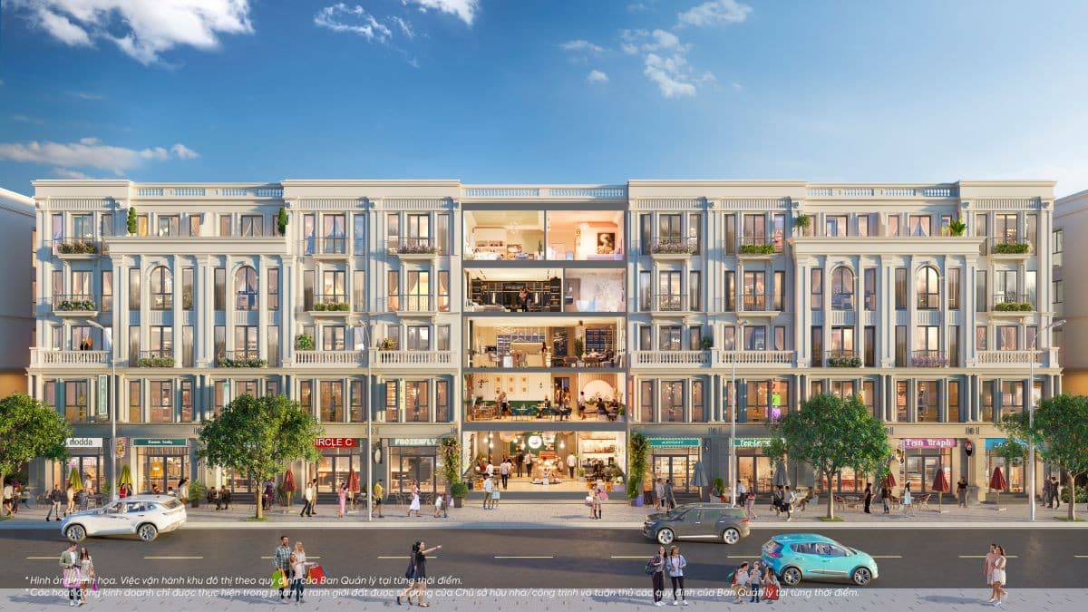 Dãy shophouse và trục thương mại tại Vinhomes Global Gate Cổ Loa